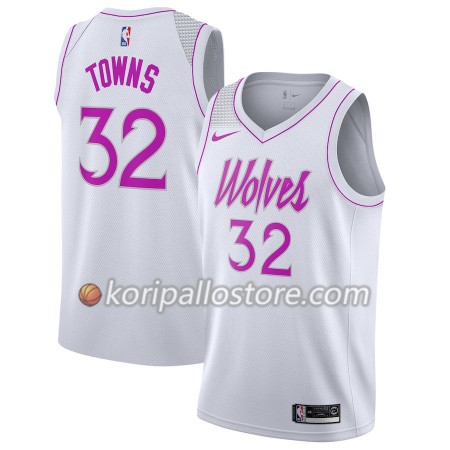 Minnesota Timberwolves Karl-Anthony Towns 32 2018-19 Nike Valkoinen Miesten Pelipaidat Swingman 